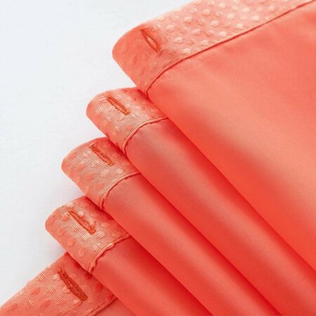 HOMEROOTS 72 x 70 x 1 in. Coral Sheer & Grid Shower Curtain & Liner Set 399759